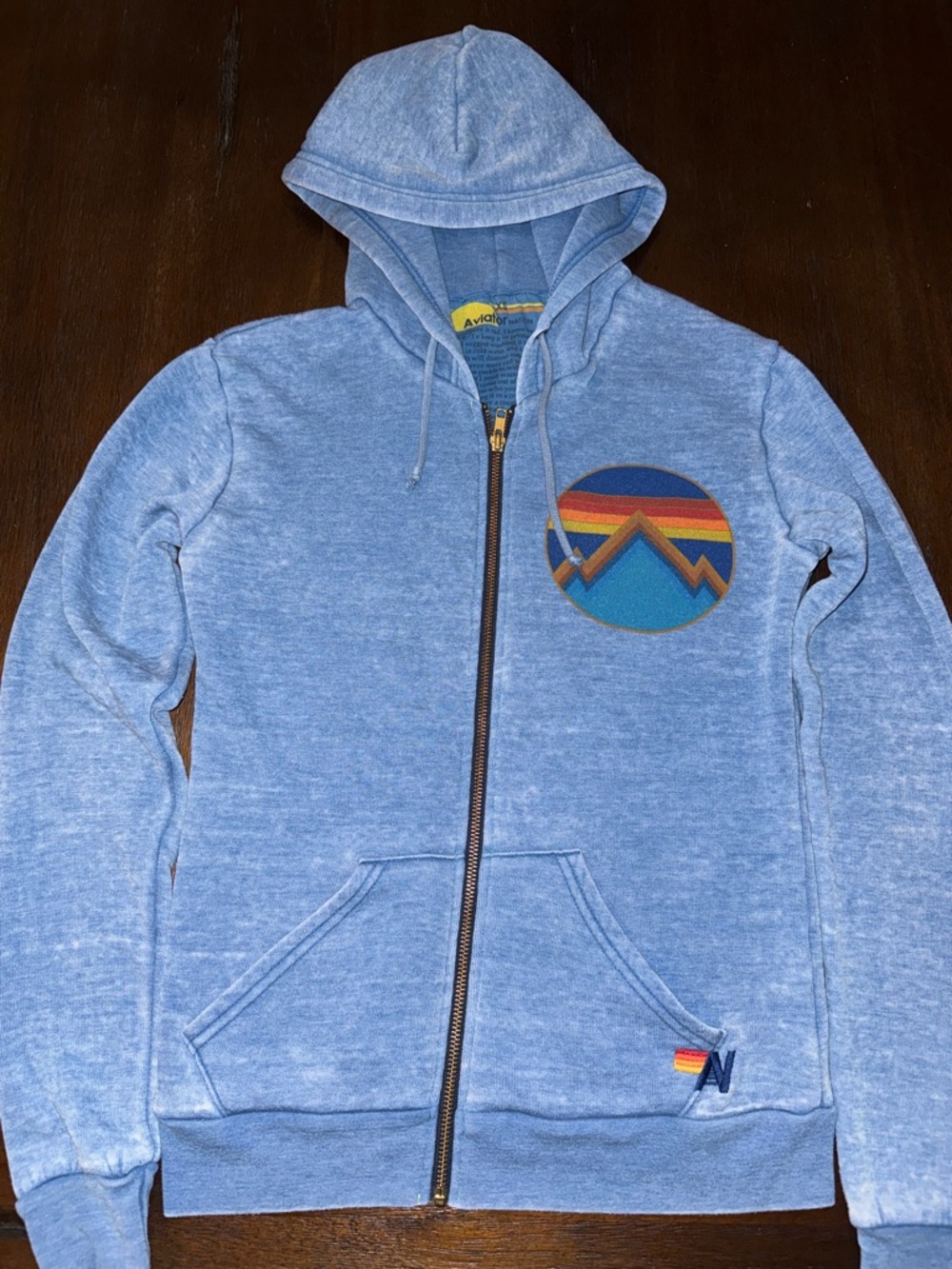 Aviator Nation All Seasons Circle Zip Sky Blue Zip Hoodie XS